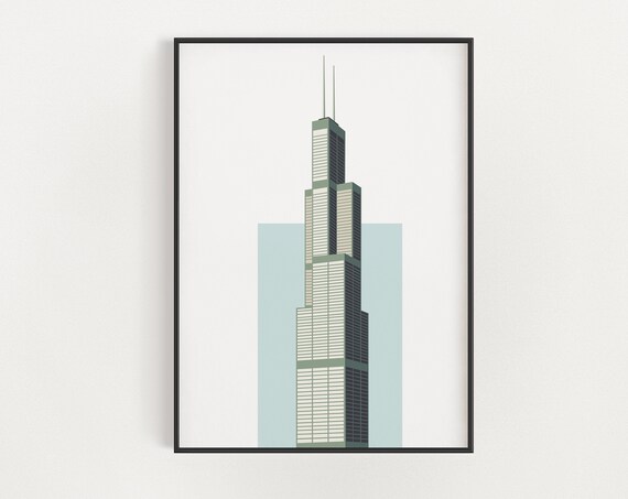 Willis Tower Chicago Architecture Travel Poster