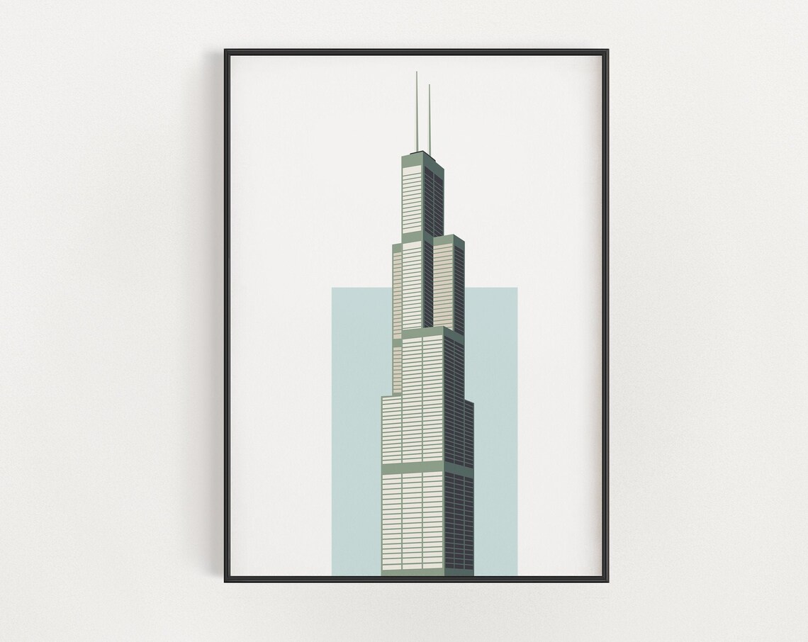Willis Tower Chicago Architecture Travel Poster