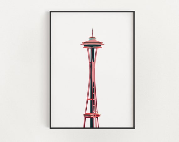 Seattle Space Needle Print, Architecture Poster