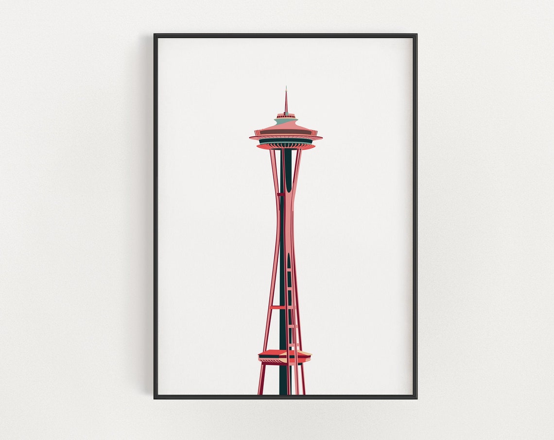 Seattle Space Needle Print, Architecture Poster