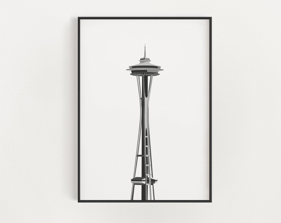 Space Needle Minimalism Architecture Art Print
