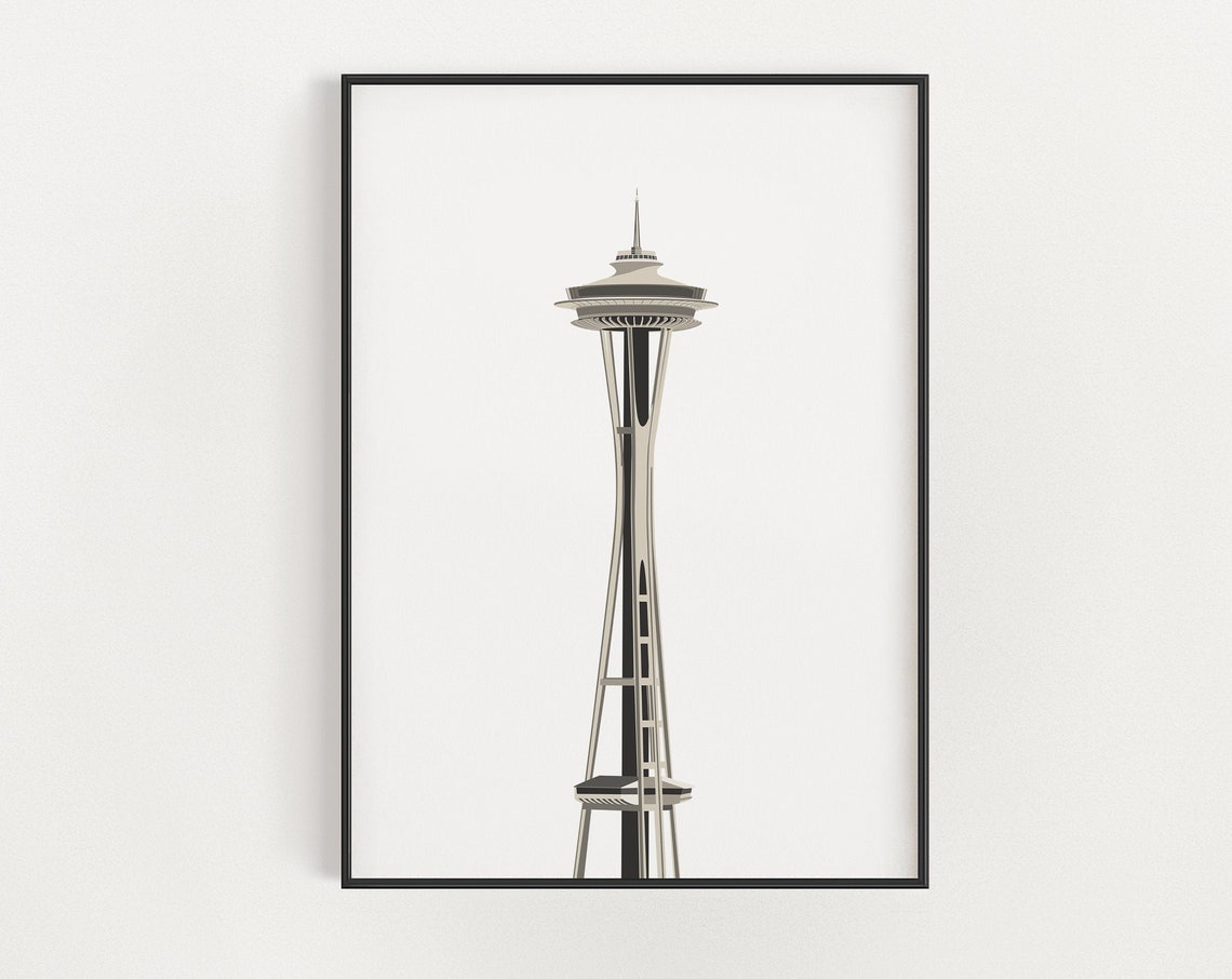 Seattle Space Needle Tower Architecture Poster Print