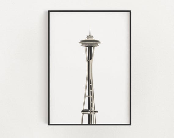 Seattle Space Needle Tower Architecture Poster Print
