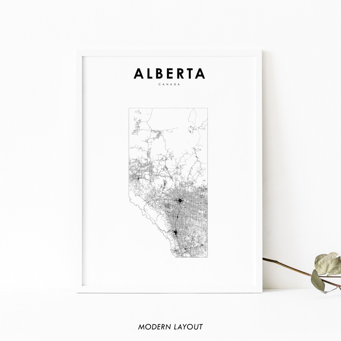 Alberta Map Print, Nursery and Office Decor