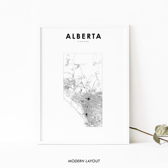 Alberta Map Print, Nursery and Office Decor
