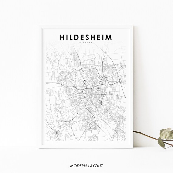 Hildesheim Germany Minimalist Black And White City Map Poster