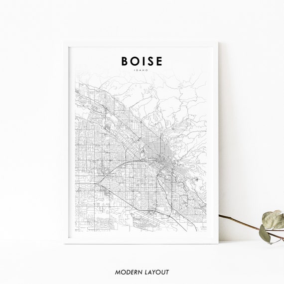Boise Area ID Map Print, Idaho City Street Road