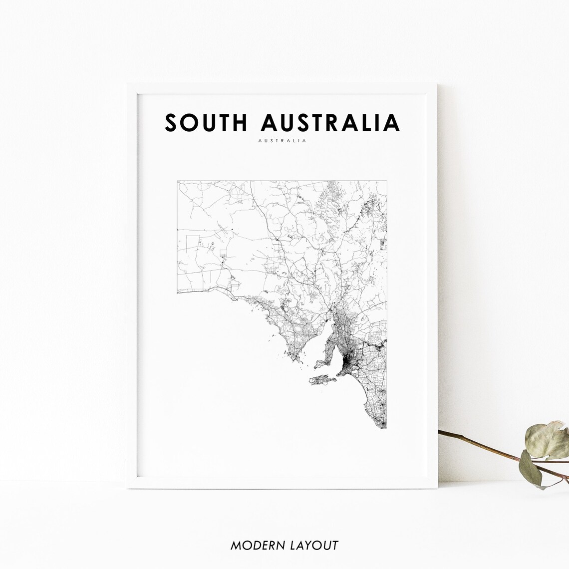 South Australia Map Print, Adelaide State Poster