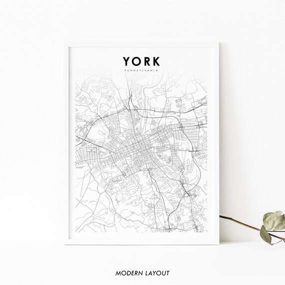 York PA Map Print, Pennsylvania Nursery Decor