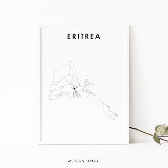 Eritrea Map Print Country Road Poster Asmara Africa Art Nursery Room Wall Office Decor