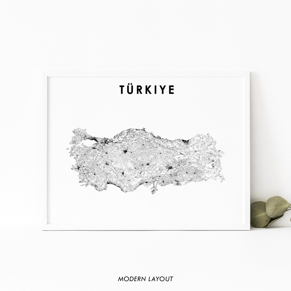 Turkey Map Art Print, Nursery Room and Office Decor