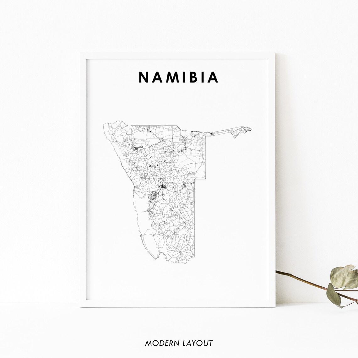 Namibia Map Print, Nursery Room Office Decor