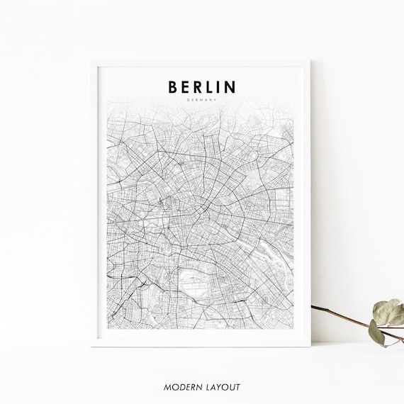 Berlin Germany Map Print, Minimalist City Poster