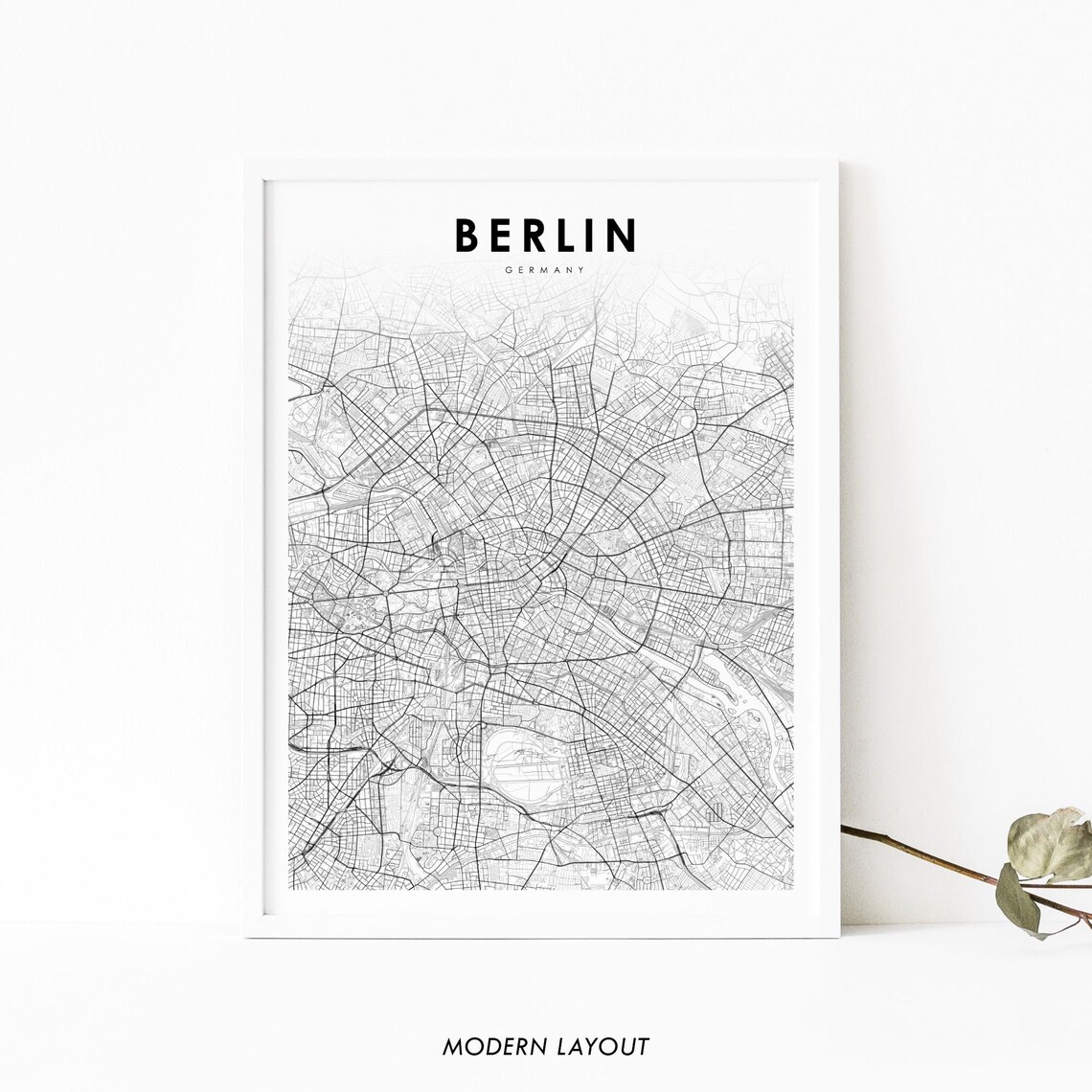 Berlin Germany Map Print, Minimalist City Poster