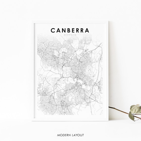 Canberra Australia Street Map Modern Layout Minimalist City Print