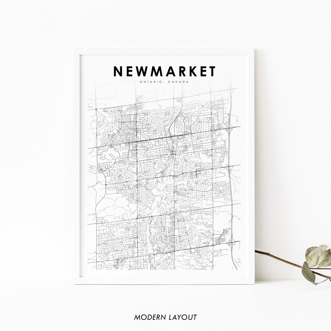 Newmarket Ontario Map Print, Canada City Poster
