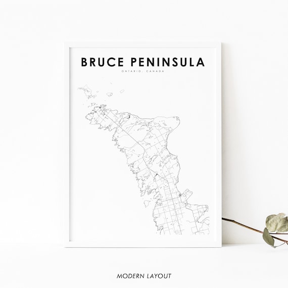 Bruce Peninsula Ontario Canada Minimalist Street Map Modern Layout Poster