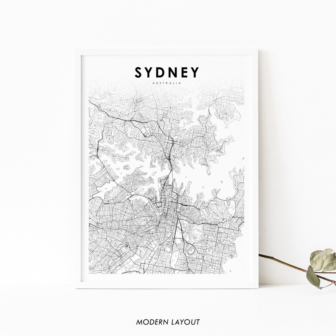 Sydney Australia Map Print, New South Wales City Map