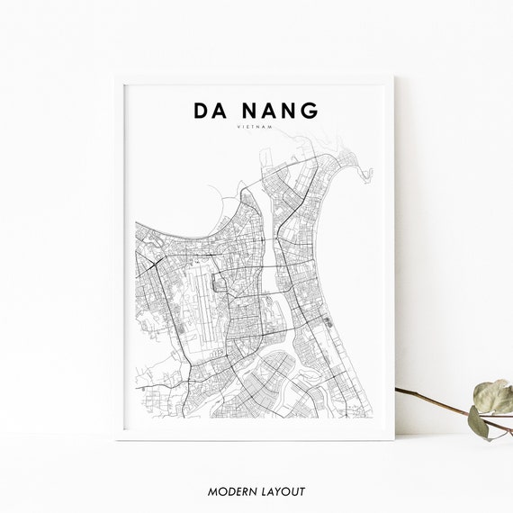 Da Nang Vietnam Map Art Poster, Nursery Decor