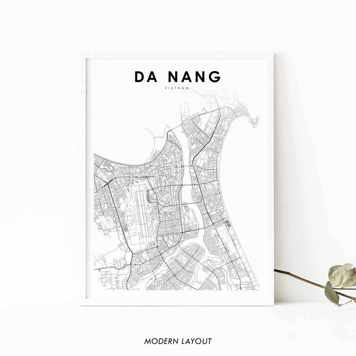 Da Nang Vietnam Map Art Poster, Nursery Decor