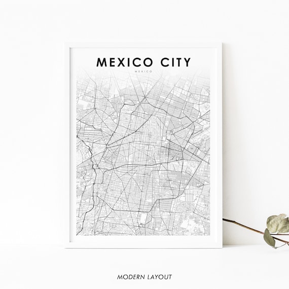 Mexico City Map Print Art Poster Ciudad De Mxico Street Road Nursery Room Wall Office Decor