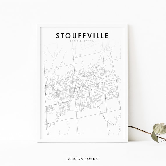Whitchurchstouffville Ontario Map Print On Canada Art Poster City Nursery Room Wall Office Decor Toronto