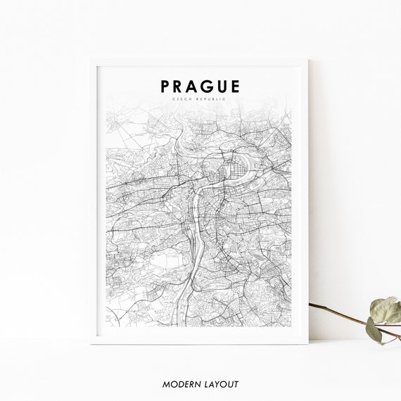 Prague Map Print, Praha City Street Poster