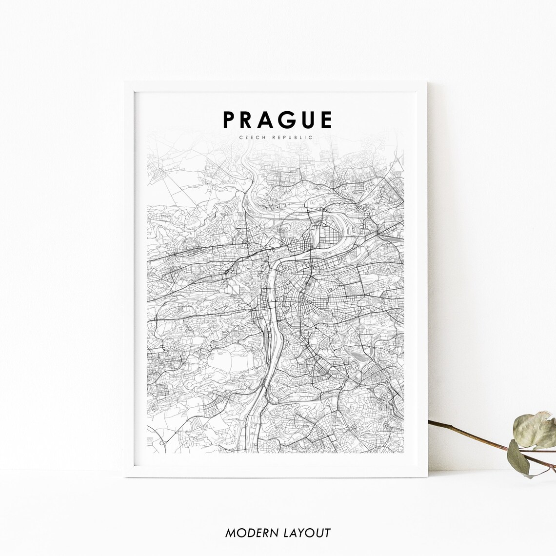 Prague Map Print, Praha City Street Poster