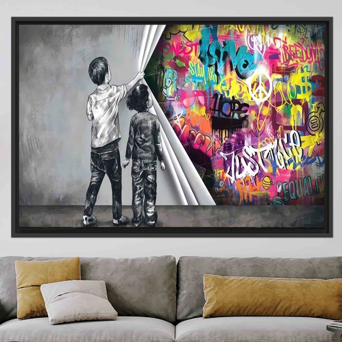 Colorful Graffiti Street Mural Art Print
