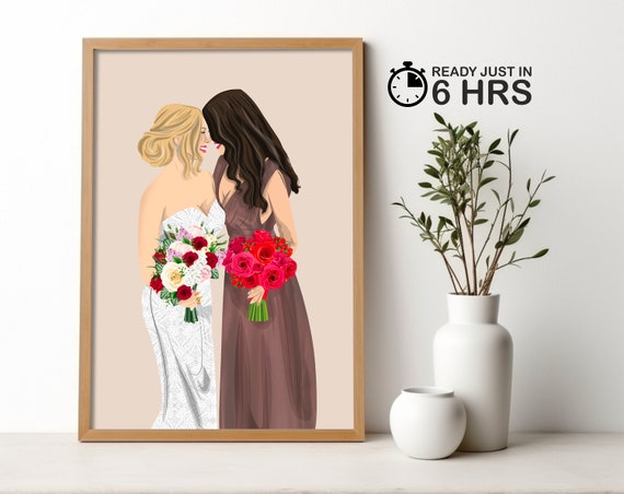 Personalized Gift For Bride Custom Bride Gift From Sister Bride And Bridesmaid Print Sister Of The Bride Gift Custom Wedding Gift