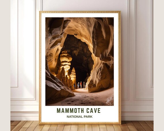 Mammoth Cave National Park Cave Interior Stalactite Tour Art Poster
