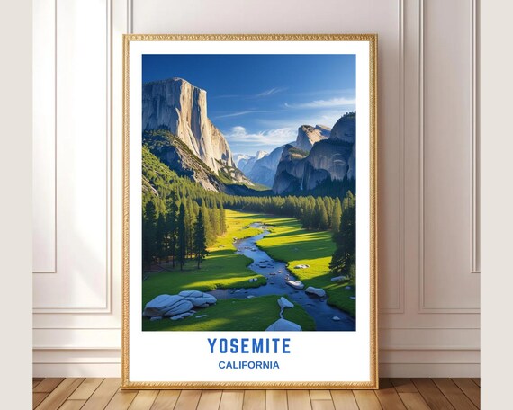 Yosemite California El Capitan Valley Meadow River Granite Poster