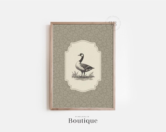 Goose Illustration Wall Art Rustic Vintagestyle Farmhouse Home Dcor No595