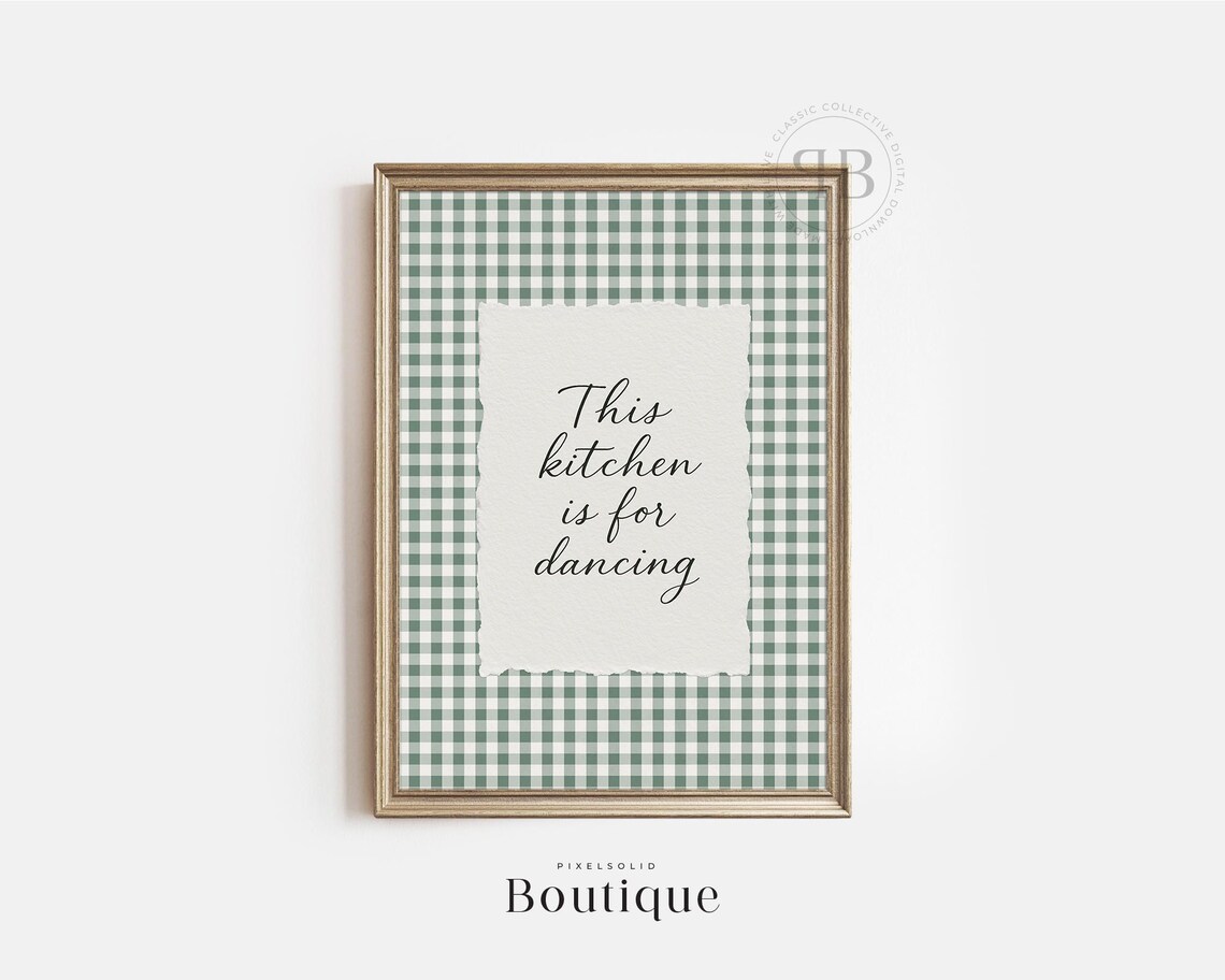 This Kitchen Is For Dancing Vintage Quote Art Print
