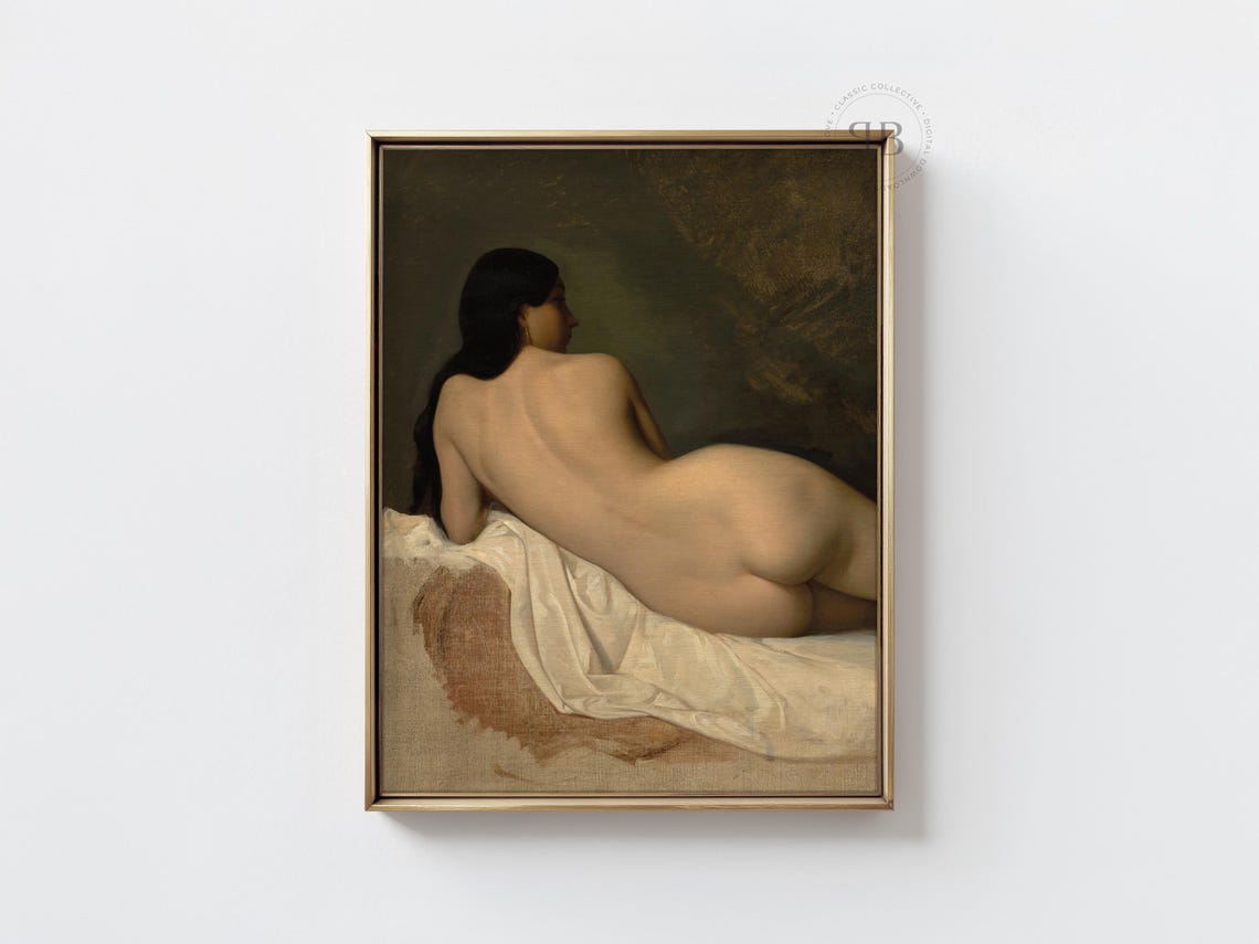 Reclining Female Nude Classical Academic Oil Painting Fine Art Print