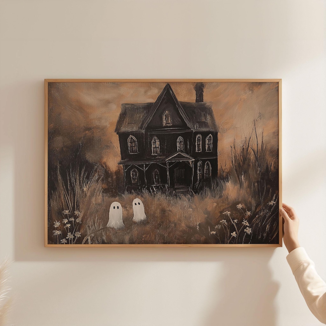 Spooky Ghosts Haunted House Vintage Halloween Poster