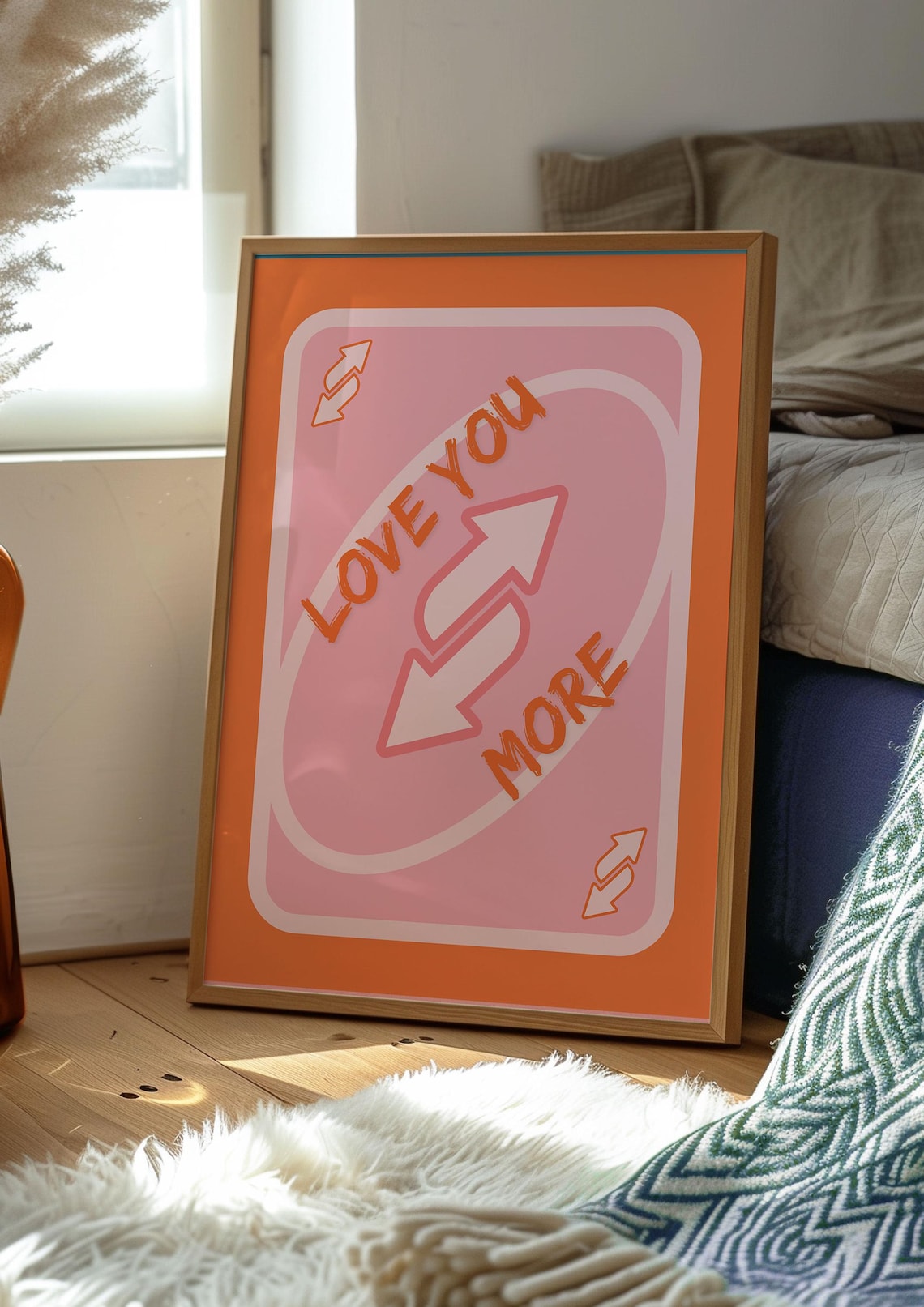 Playing Card Love You More Retro Poster Print