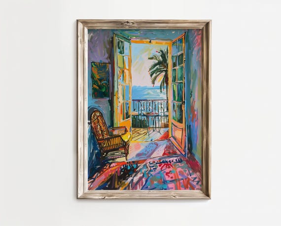 Physical Poster Colorful Modern Fauvism Henri Matisse Balcony Open Window Abstract Art Print Living Room Wall Decor