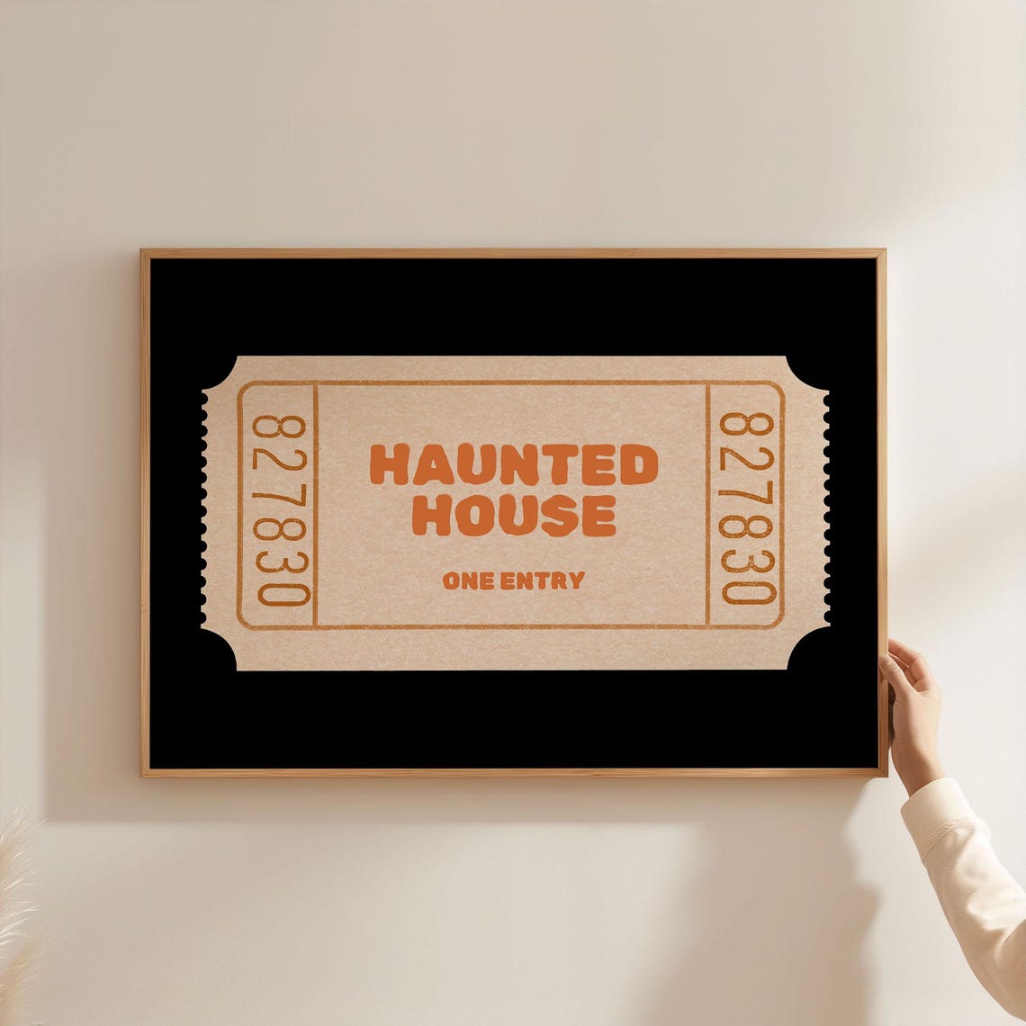 Haunted House One Entry Ticket Stub Spooky Halloween Decor Poster