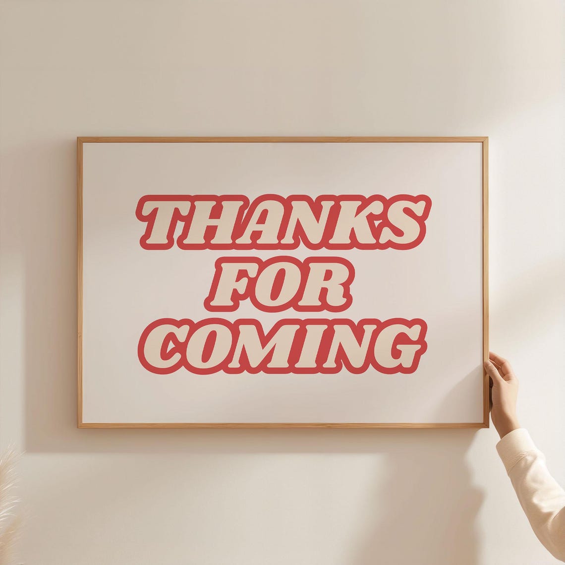 Thanks For Coming Red Retro Bold Typography Party Decor Poster