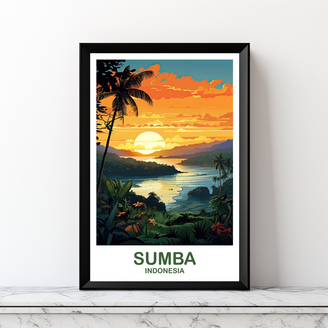 Sumba Indonesia Travel Poster