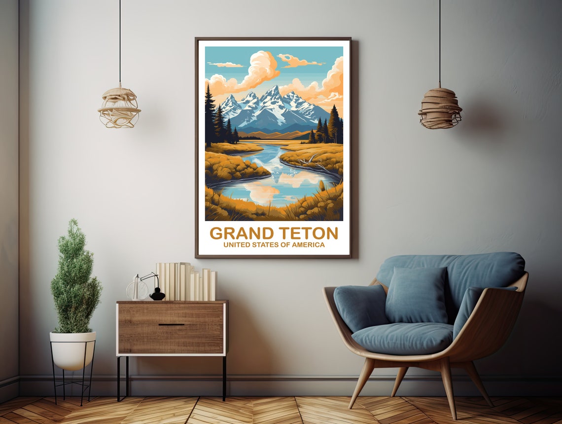 Grand Teton National Park Travel Print Travel Wall Art National Park Wall Art Grand Teton National Park Art Dt2nawygt1 - Image 2
