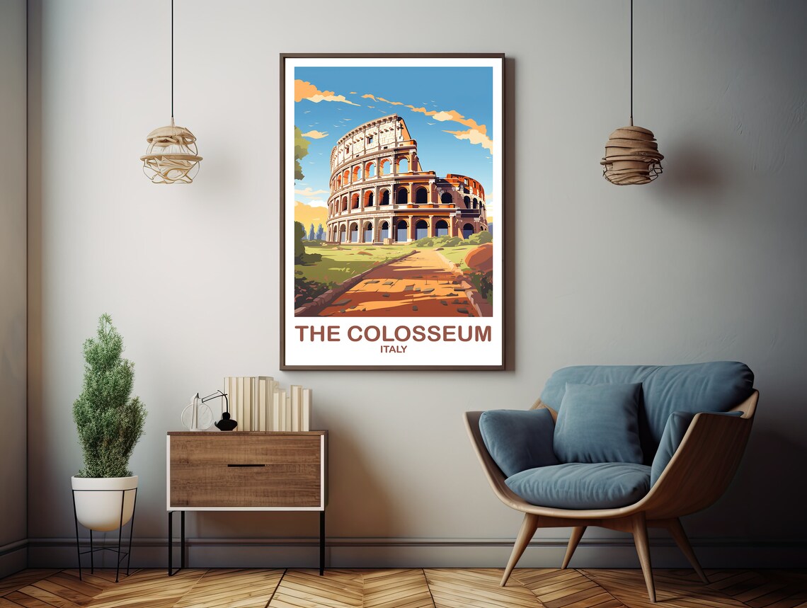 The Colosseum Rome Italy Ancient Landmark Vintage Travel Art Poster - Image 3