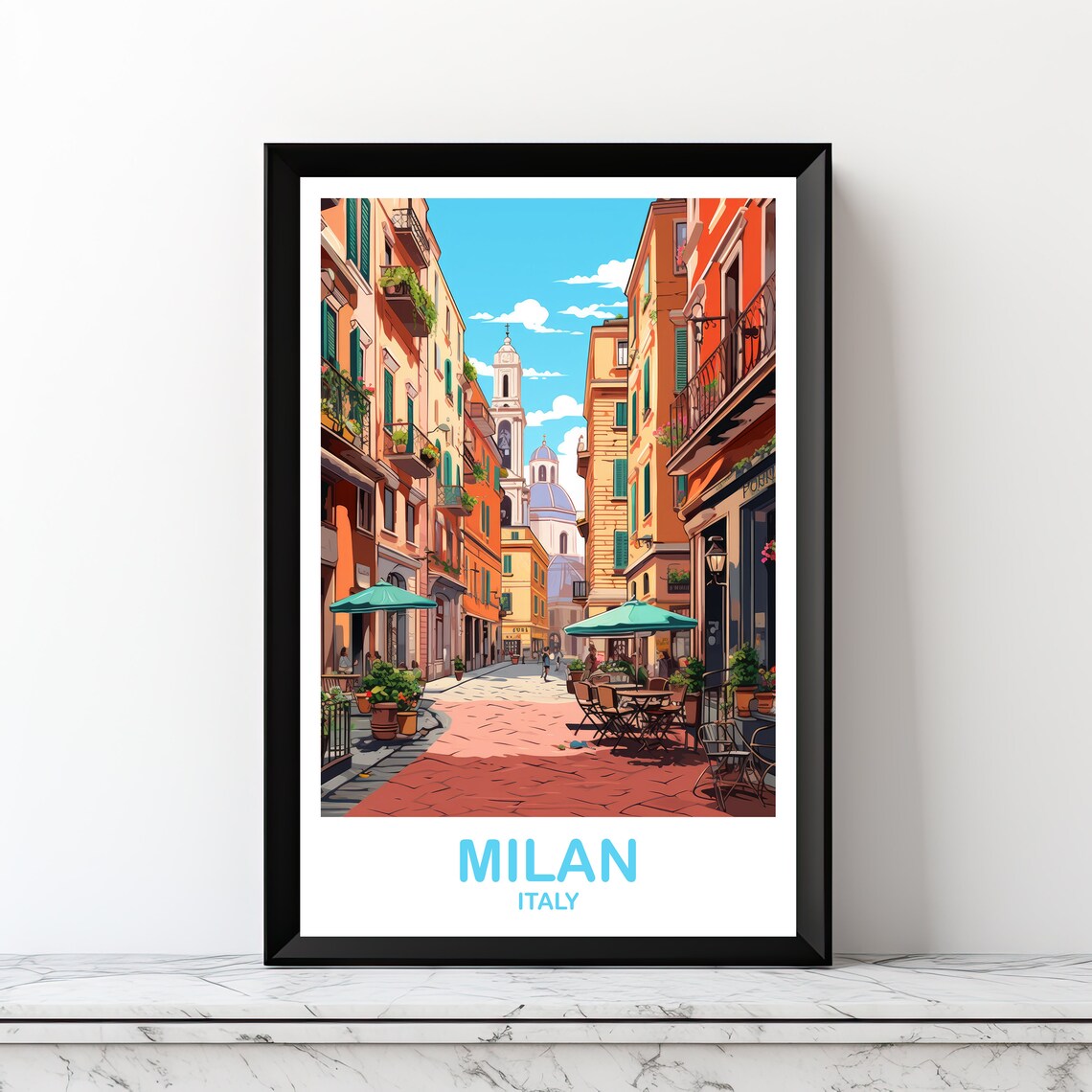 Milan Italy Vintage Travel Poster, Europe