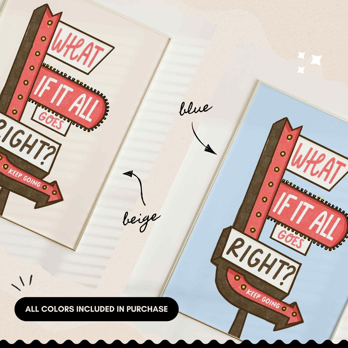 What If It All Goes Right Positive Affirmations Print - Image 2