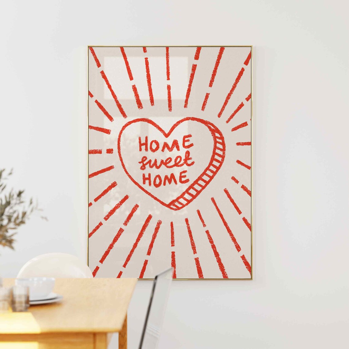 Home Sweet Home Heart Quote Retro Poster - Image 5