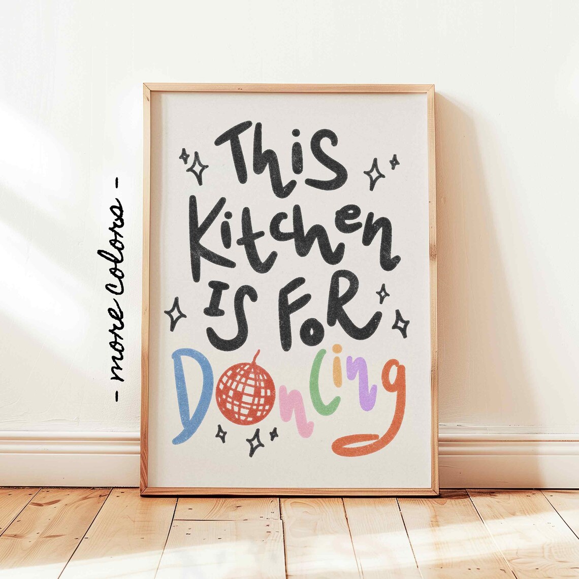 Kitchen Is For Dancing Retro Kitchen Disco Print