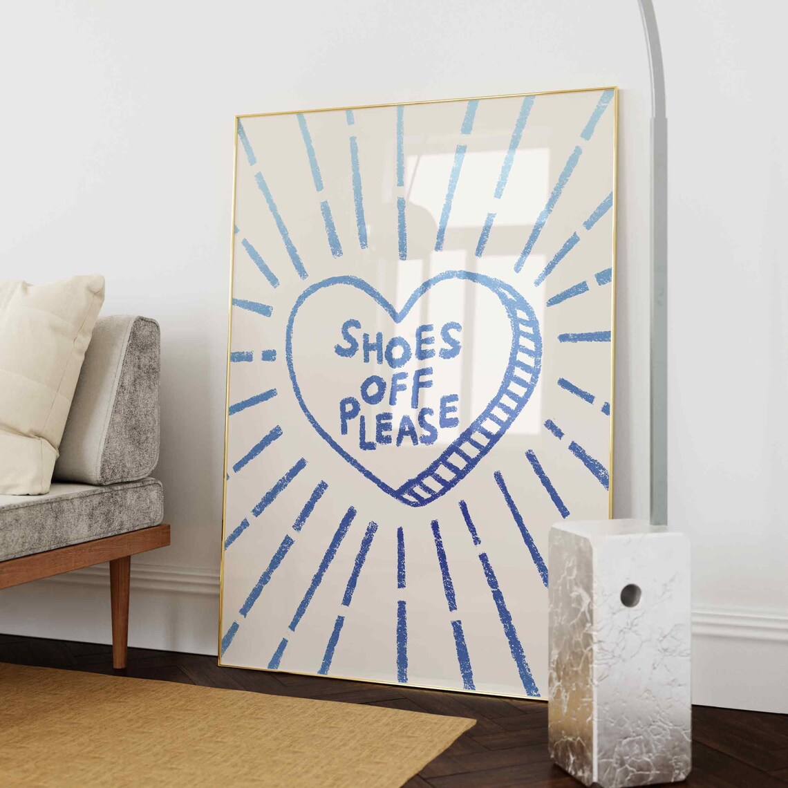 Shoes Off Please Gradient Heart Welcome Poster - Image 3