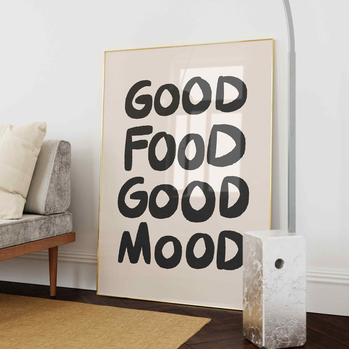 Good Food Good Mood Retro Kitchen Art Print - Image 3