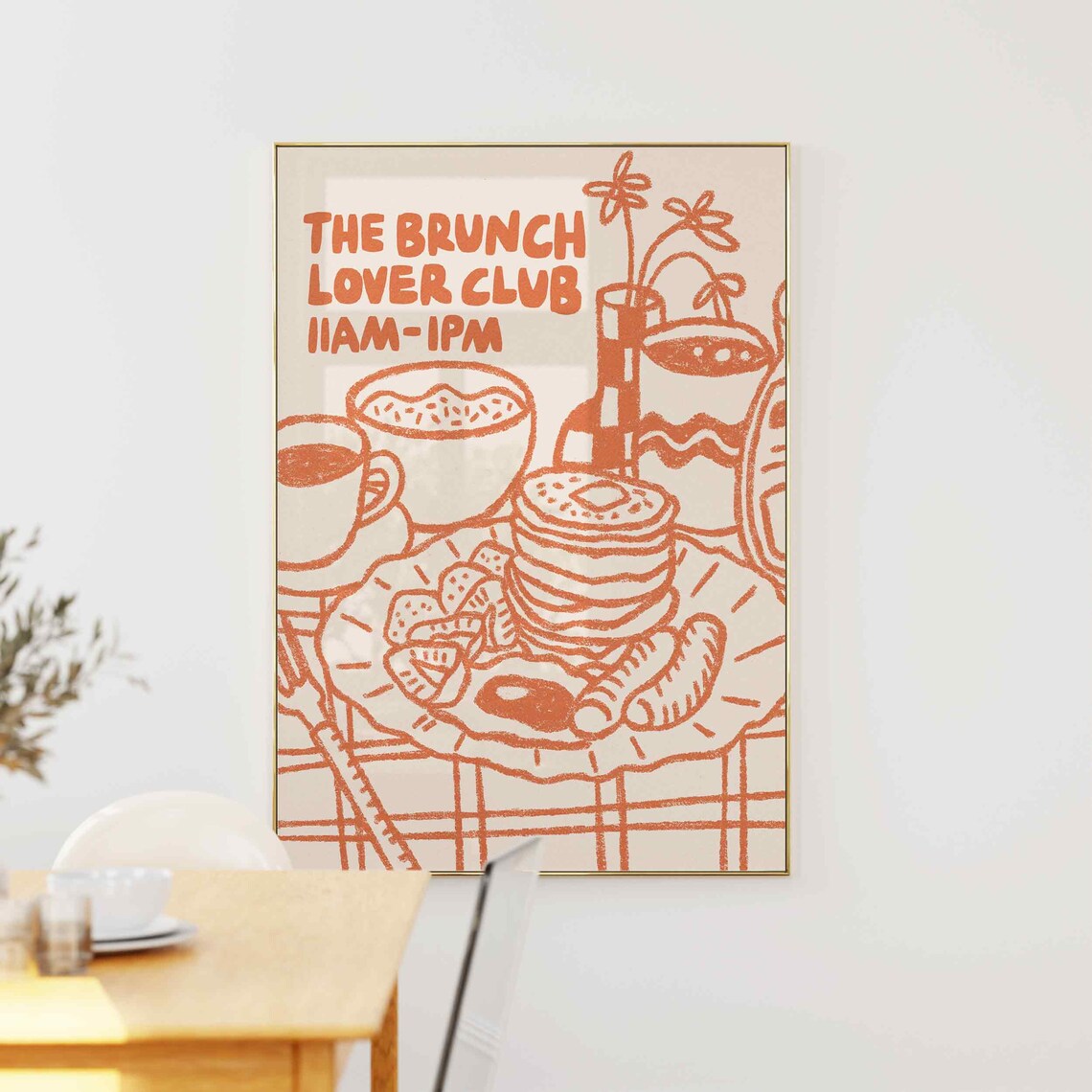 Pancake Breakfast Club Retro Coffee Brunch Poster - Image 5